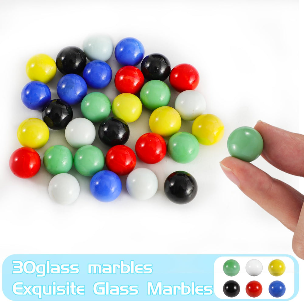 COMSREV marbles on board showing bright hues for gameplay