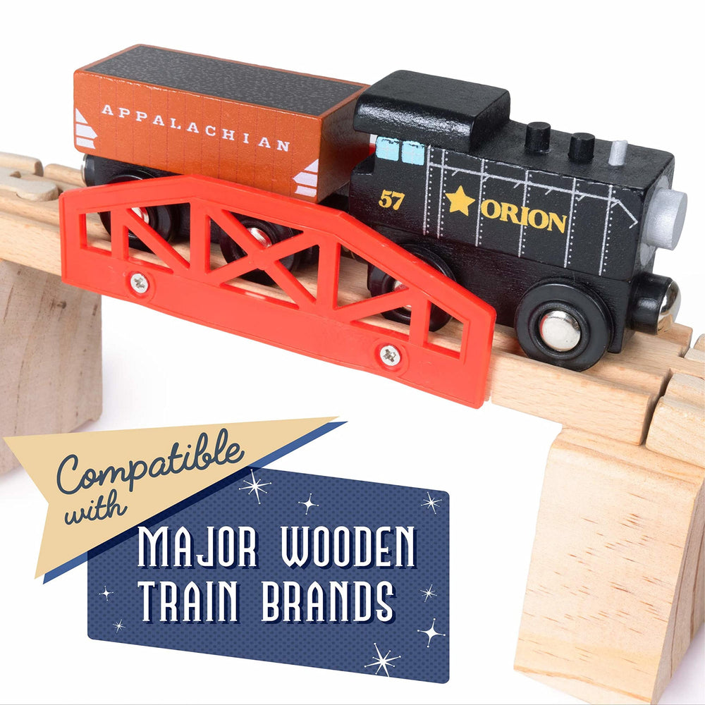 Conductor Carl Playtime Express timber train showcases lumber transport in color