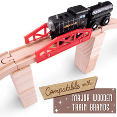 Conductor Carl wood riser 2.5-inch piece heightens multi-level towns.