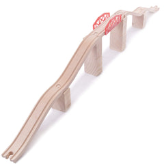 Conductor Carl wood bridge 7-inch for sturdy, safe crossings in play layouts.