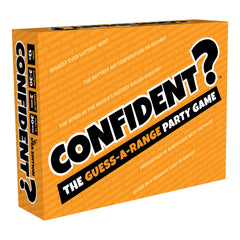 CONFIDENT? party game setup for a lively family game night and quick rounds.