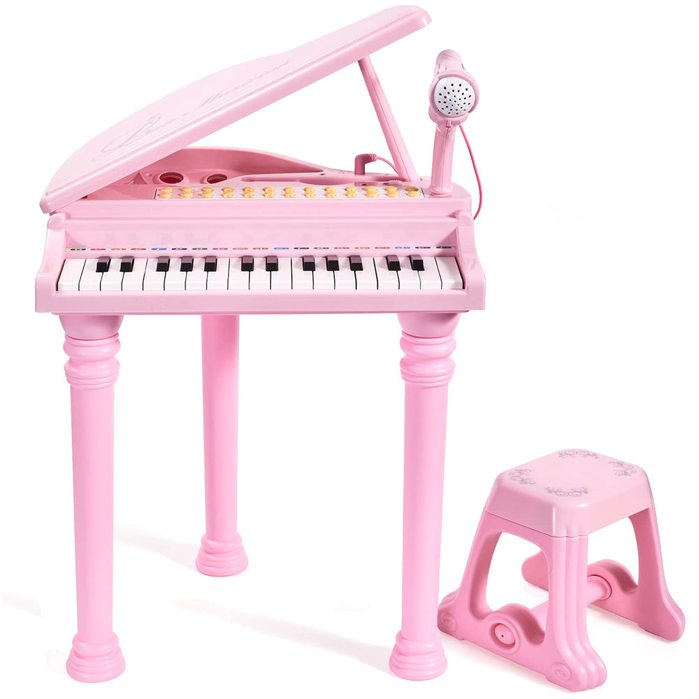 Conomus pink kids piano stool, comfortable seating for longer practice sessions.