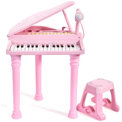 Conomus pink kids piano stool, comfortable seating for longer practice sessions.