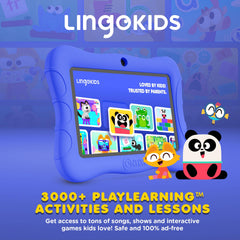 Contixo Disney tablet blue wired headphones deliver safe audio for learning time.