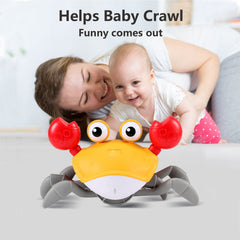 Control Future Crab Toy tummy time demo encouraging head lift and neck strength.
