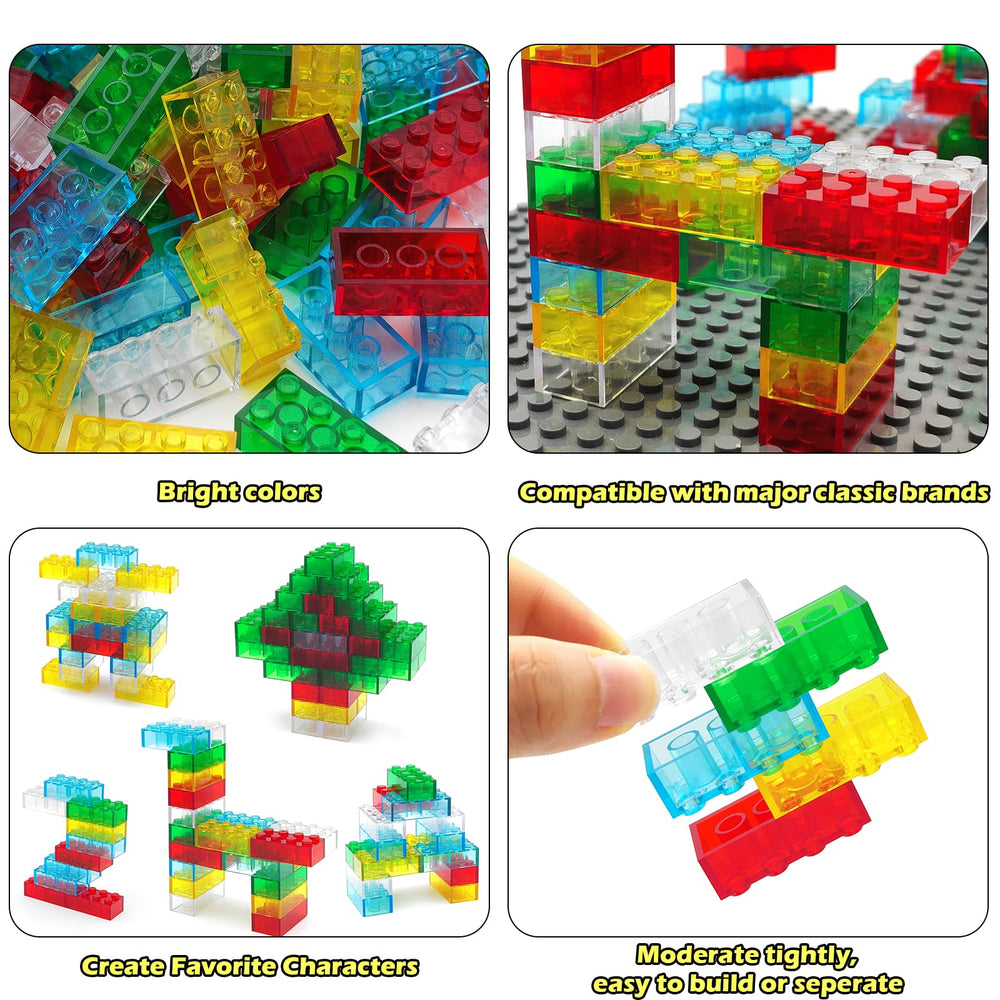Conventejoy translucent 2x4 blue bricks spark creative playtime