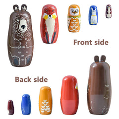 Conzy Russian nesting dolls owl pattern with smooth finish for easy handling