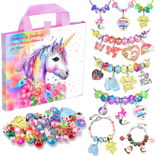 COO&KOO girls charm bracelet kit featuring unicorn charms for creative play.