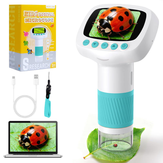 Coobest kids handheld compact microscope for portable on-the-go science exploration.
