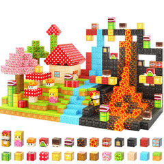Coodoo 110pcs magnetic blocks with teleport pipes for imaginative travel play
