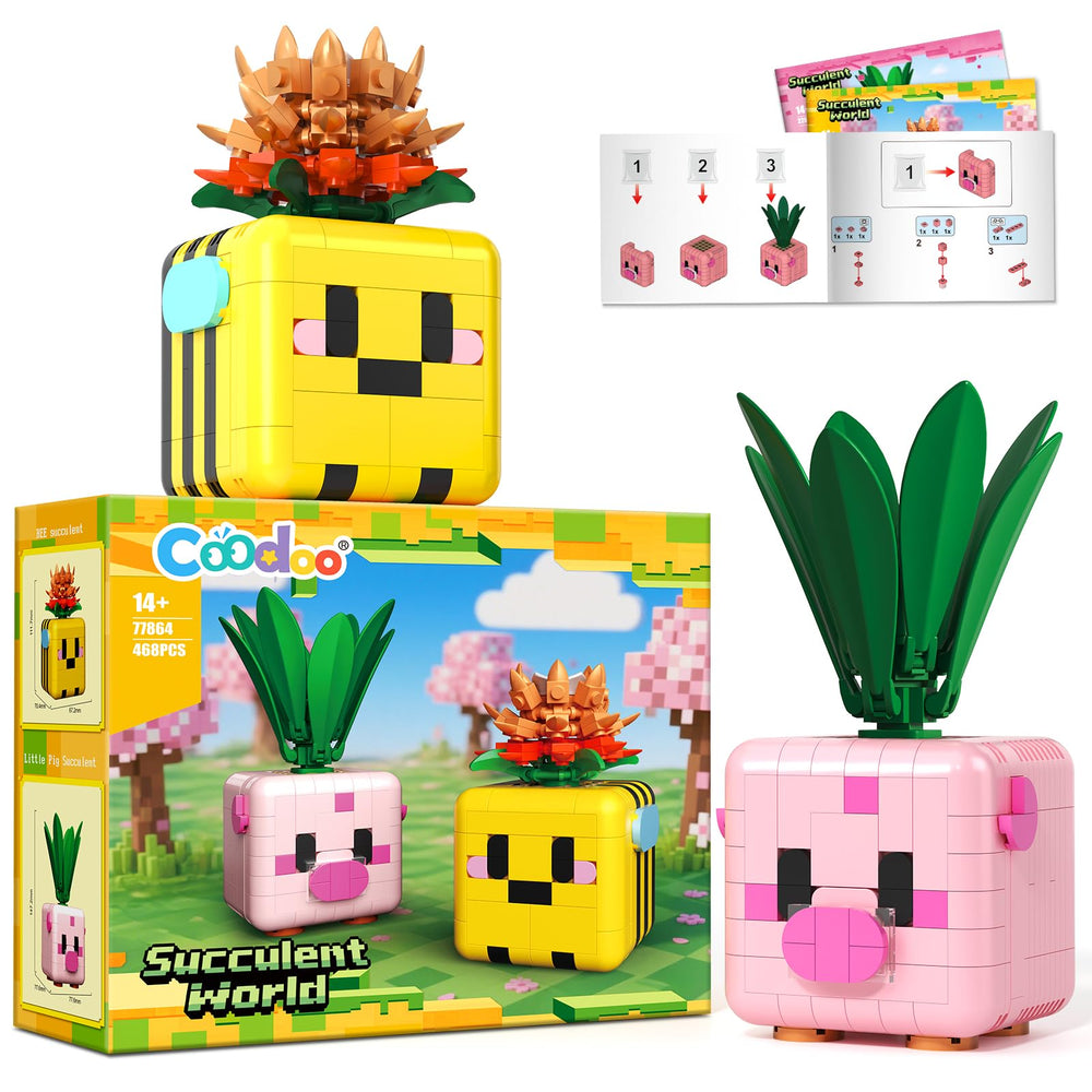 Coodoo Botanicals pink pig plant display for desks