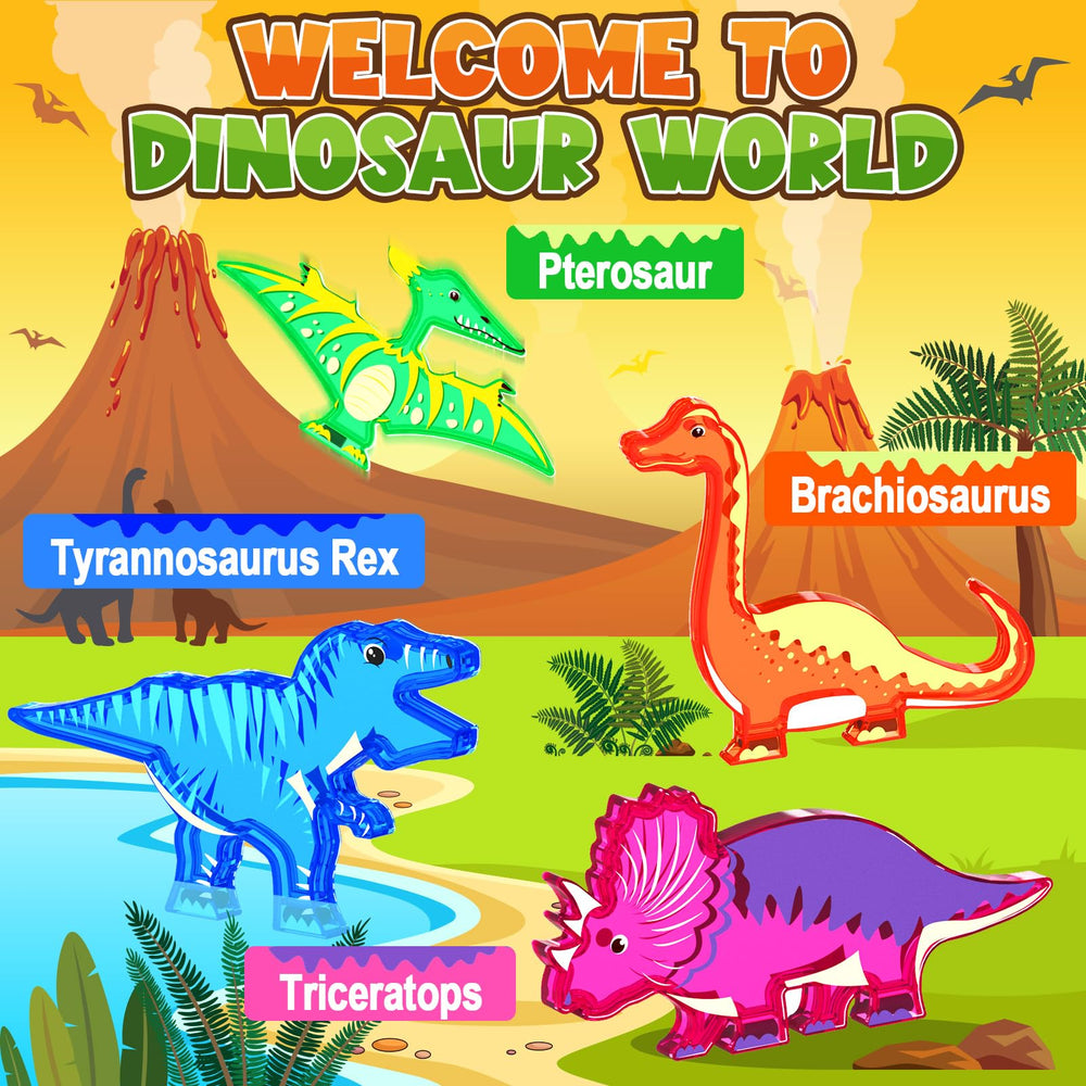 Coodoo dinosaur figures magnets allow stable builds.