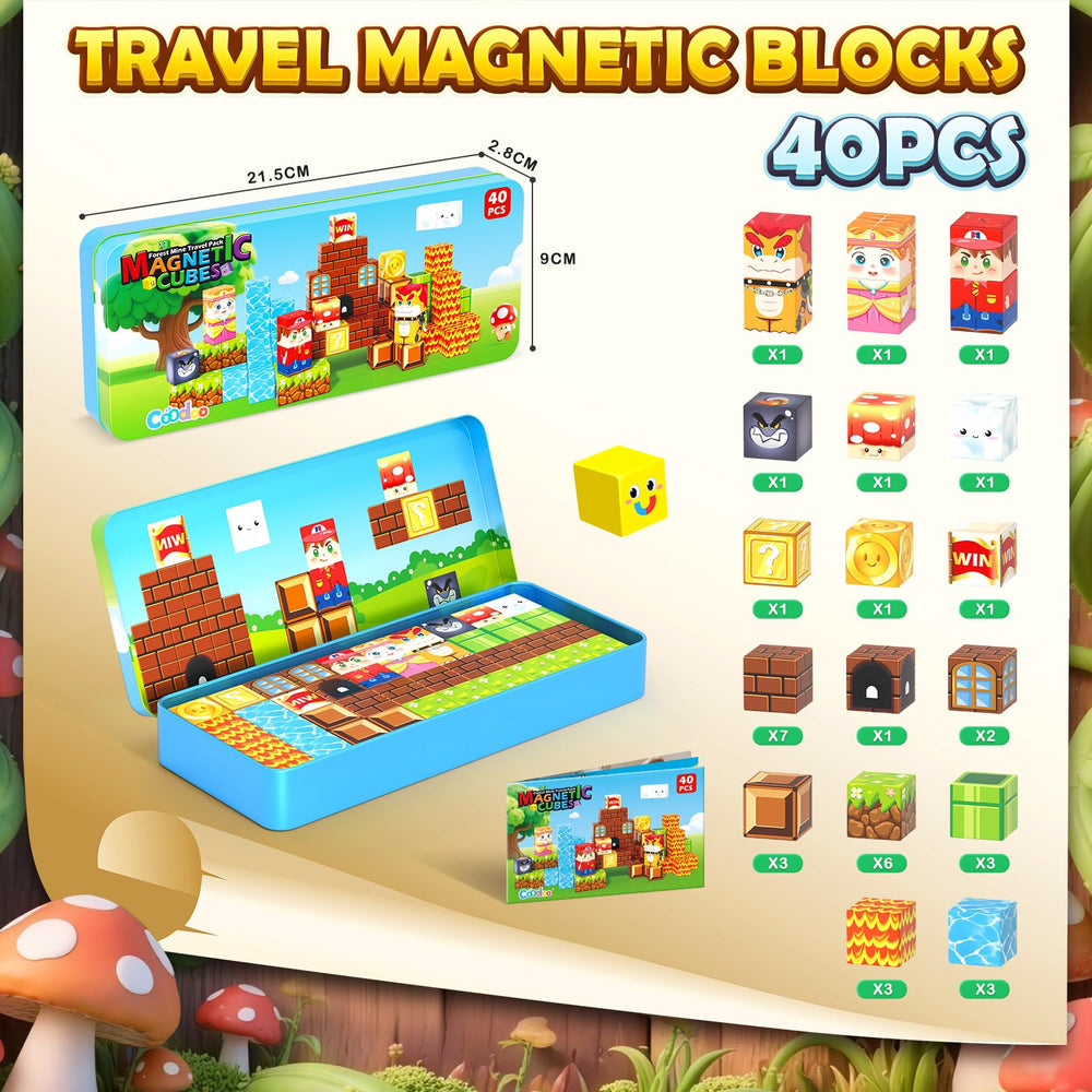 Blocks compatible with standard 0.8-inch magnets for versatile play