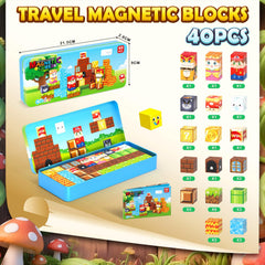 Blocks compatible with standard 0.8-inch magnets for versatile play