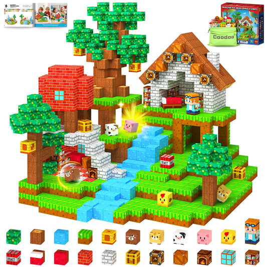 Coodoo Magnetic Blocks forest adventure scene inspires imaginative play.