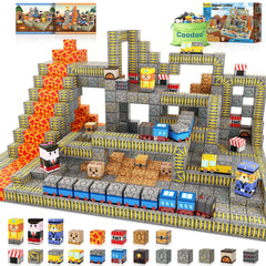Coodoo Magnetic Blocks Mine Train Track Set for imaginative underground routes