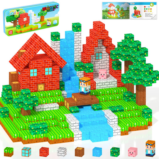 Coodoo magnetic blocks travel tin enables portable, mess-free play for kids on the go