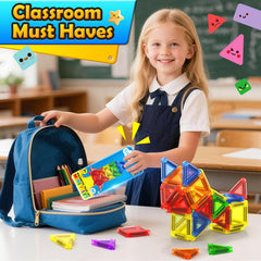 Coodoo Magnetic Tiles use non-toxic ABS with rounded edges for safe building.