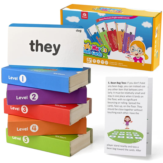 Coogam 520 sight words flash cards collection for engaging early reading practice