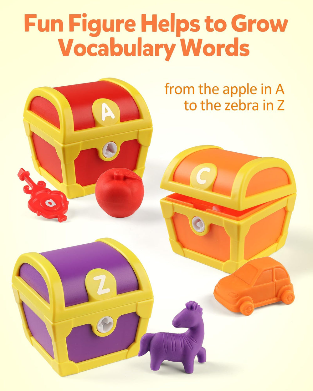 Coogam uppercase lowercase ABC matching encourages recognition and hands-on exploration.