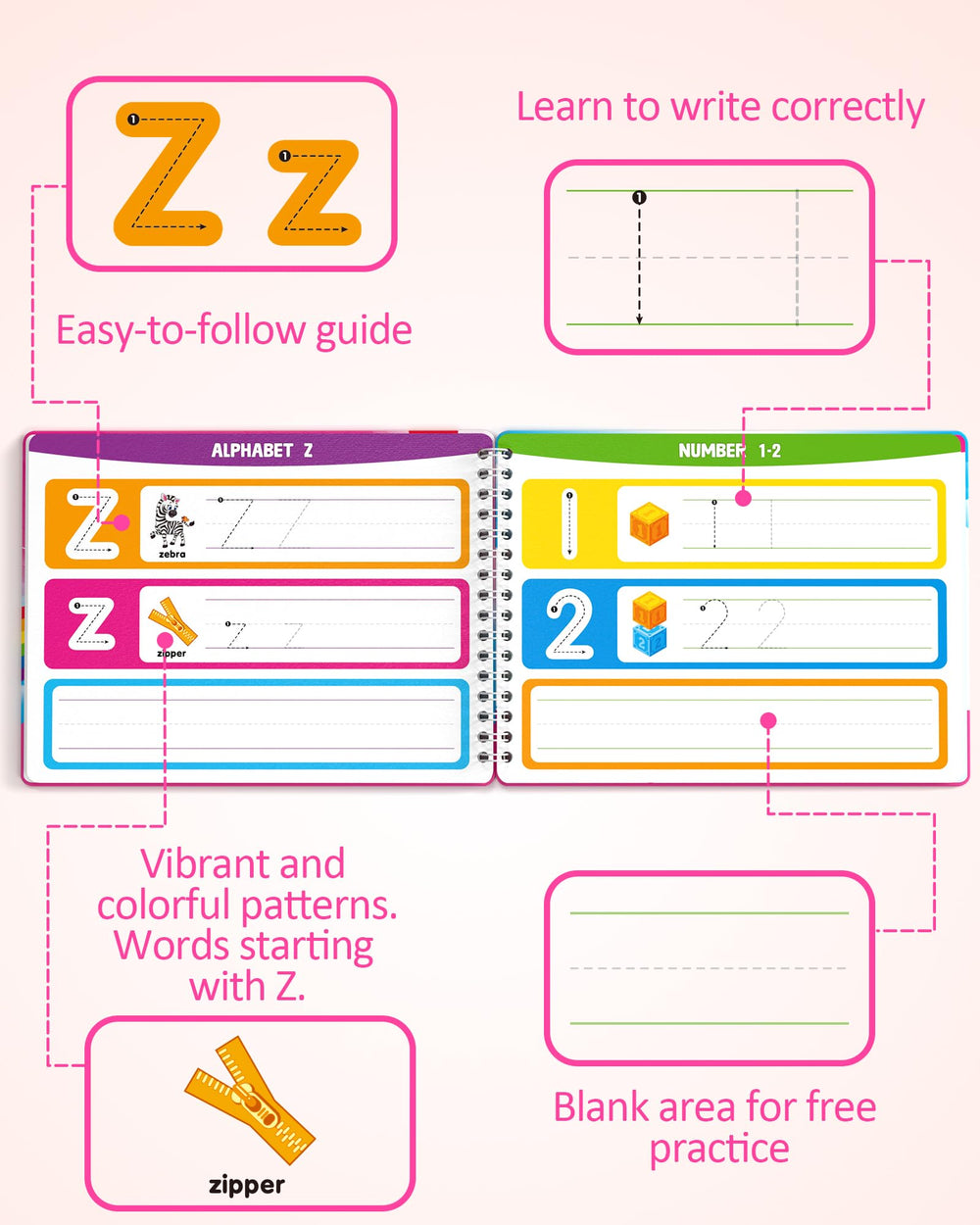 Coogam alphabet and number recognition pages for foundational literacy skills.