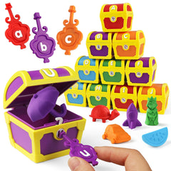 Coogam alphabet treasure locks with letters for hands-on early literacy and motor skill practice.
