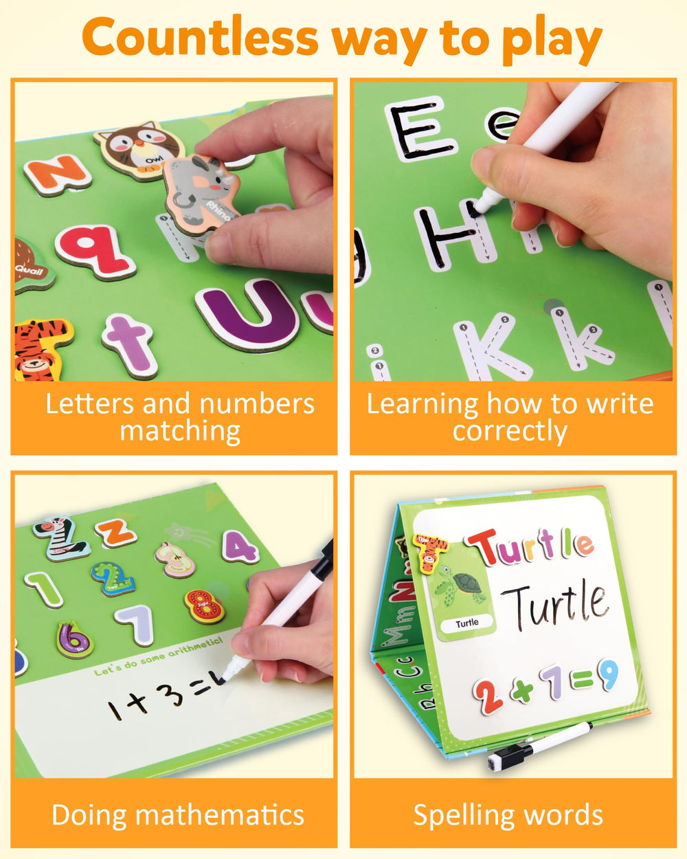 Coogam animal uppercase letters magnets for colorful letter recognition.