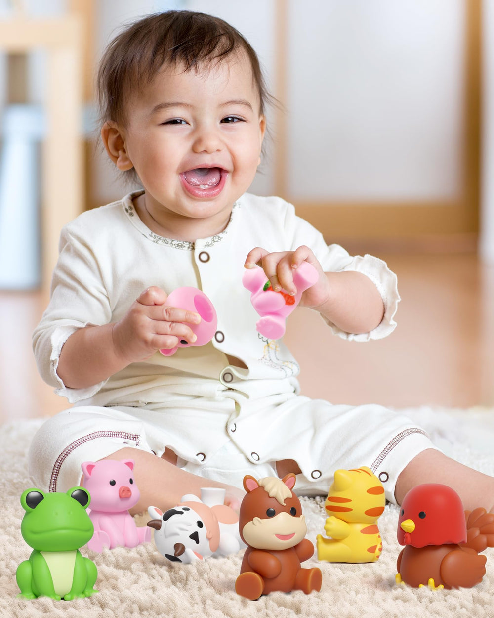 Coogam bath-time toy animals make water play engaging and safe.