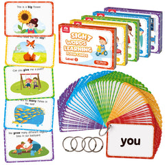 Coogam sight words flashcards in a sturdy box for organized learning and travel-friendly practice.