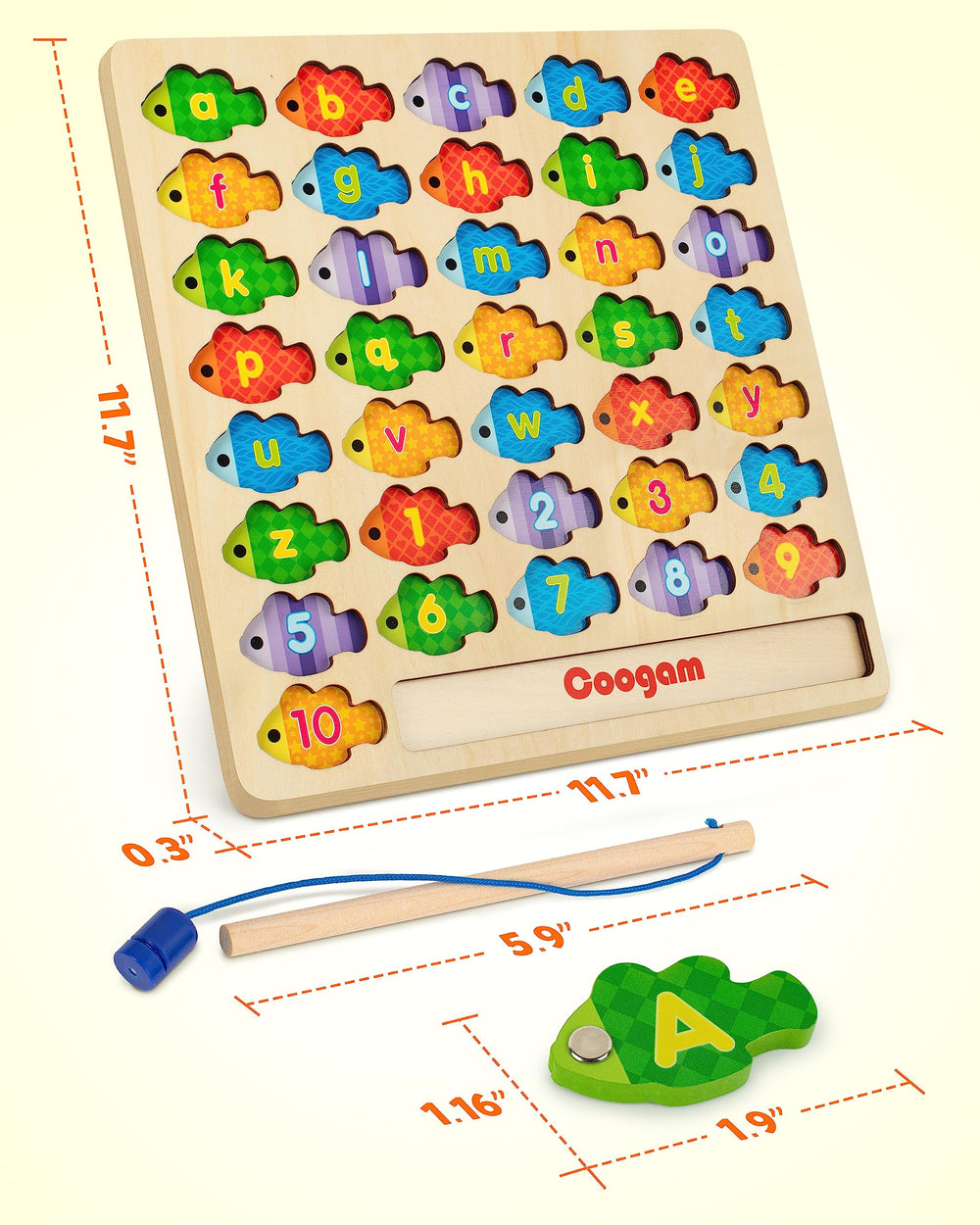Coogam durable wooden construction supports daily home or classroom use.