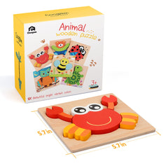 Coogam chunky pieces provide easy grip for small hands during play.