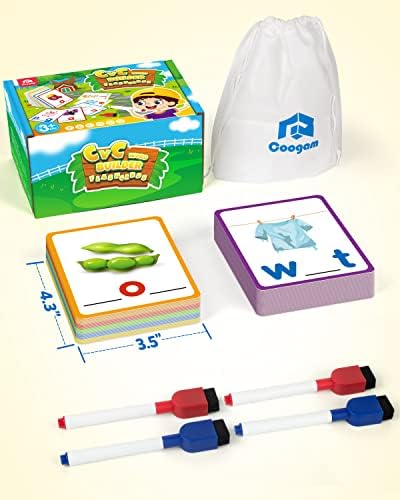 Coogam CVC flashcards improve word writing and reading confidence.