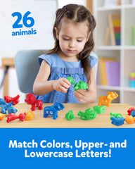 Coogam double-sided letters on animals, easy for toddlers to compare uppercase and lowercase.
