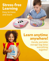 Coogam Double-Sided Wipe-Clean Pages offer repeatable tracing with clear directional cues.