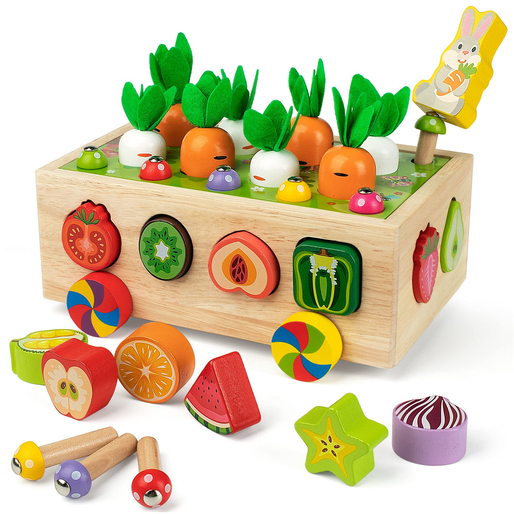 Coogam farm harvest cart wooden toy for hands-on learning and imaginative play.