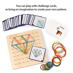 Coogam Geoboard latex bands pack for easy shape building