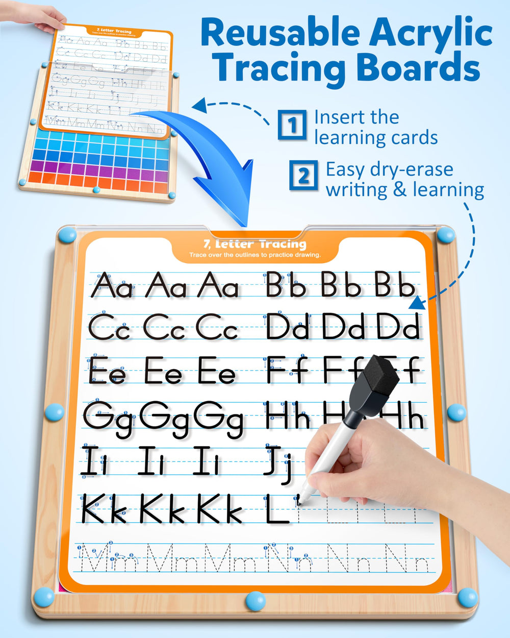 Coogam hundred board side view shows durable wooden construction for daily learning.