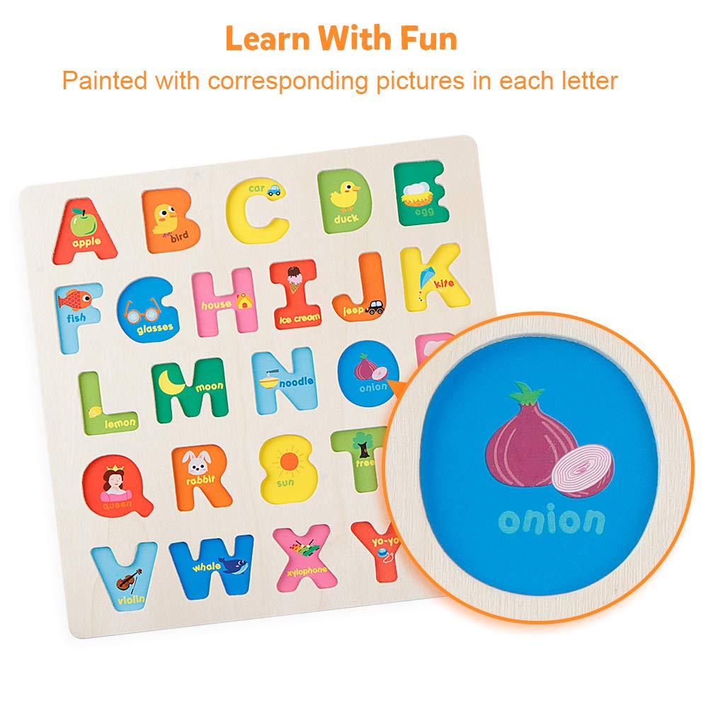 Coogam letters fitting board enhances fine motor skills through sorting activity.