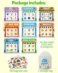 Coogam magnetic sorting tools board builds object classification and problem-solving habits.