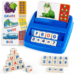 Coogam matching letter game cards show letters and pictures for early spelling practice.