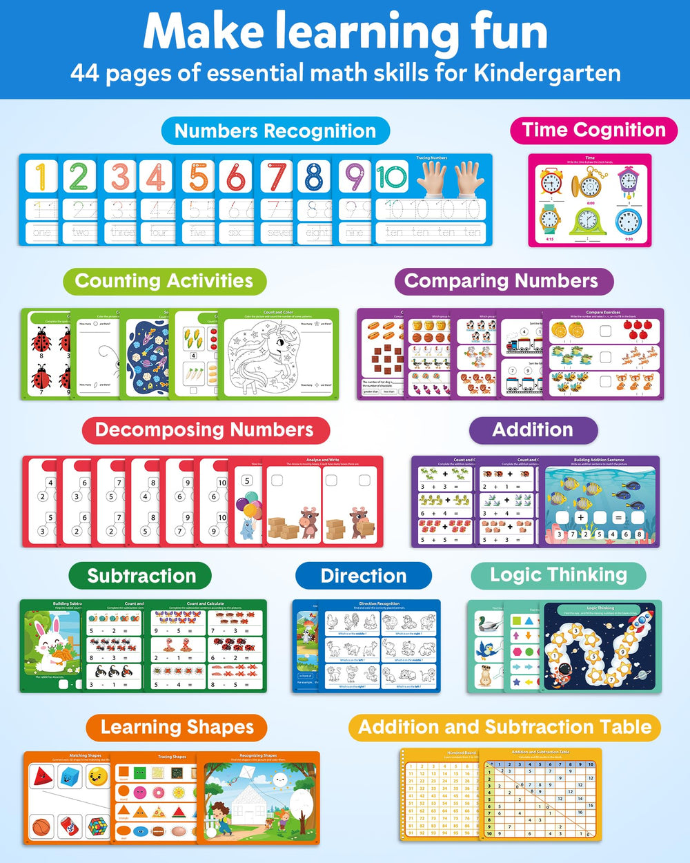 Coogam math counting activity page for early numeracy skills