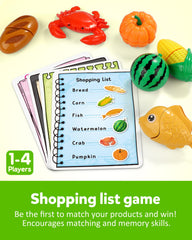 Coogam meats and seafood pieces for pretend meals and storytelling in playtime