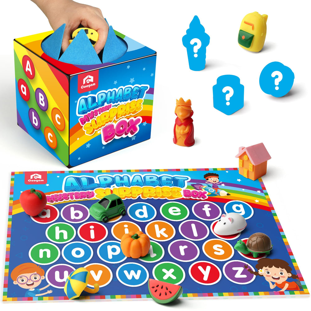 Coogam Mystery Box with letter figures enables hands-on literacy exploration