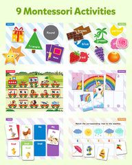 Coogam nine-themed activities magnet sheets, colorful matching for early learning fun.
