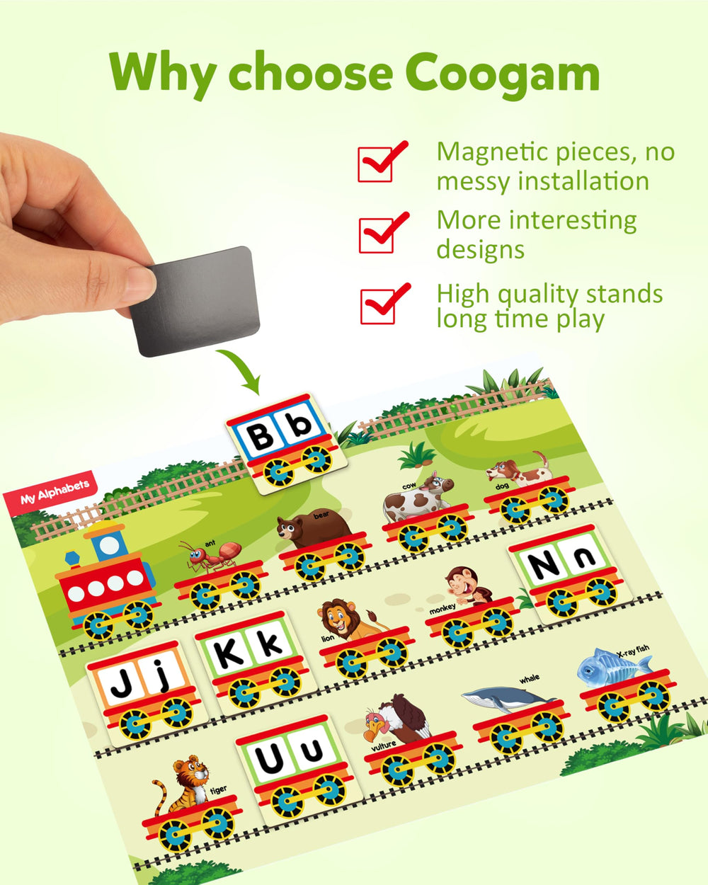 Coogam portable quiet book is perfect for travel and calm moments.