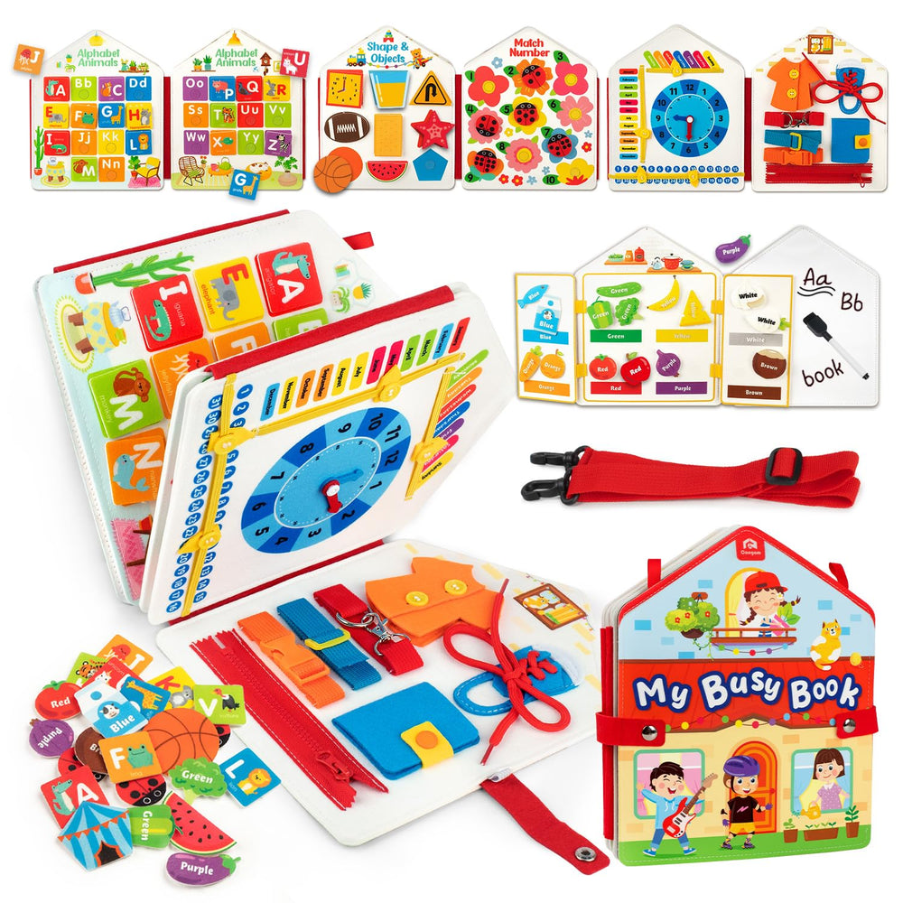 Coogam Toddler Busy Book food page boosts fine motor skills during playtime
