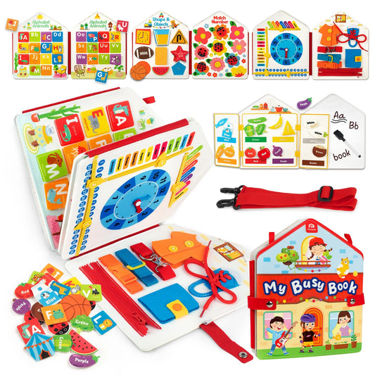Coogam Toddler Busy Book food page boosts fine motor skills during playtime