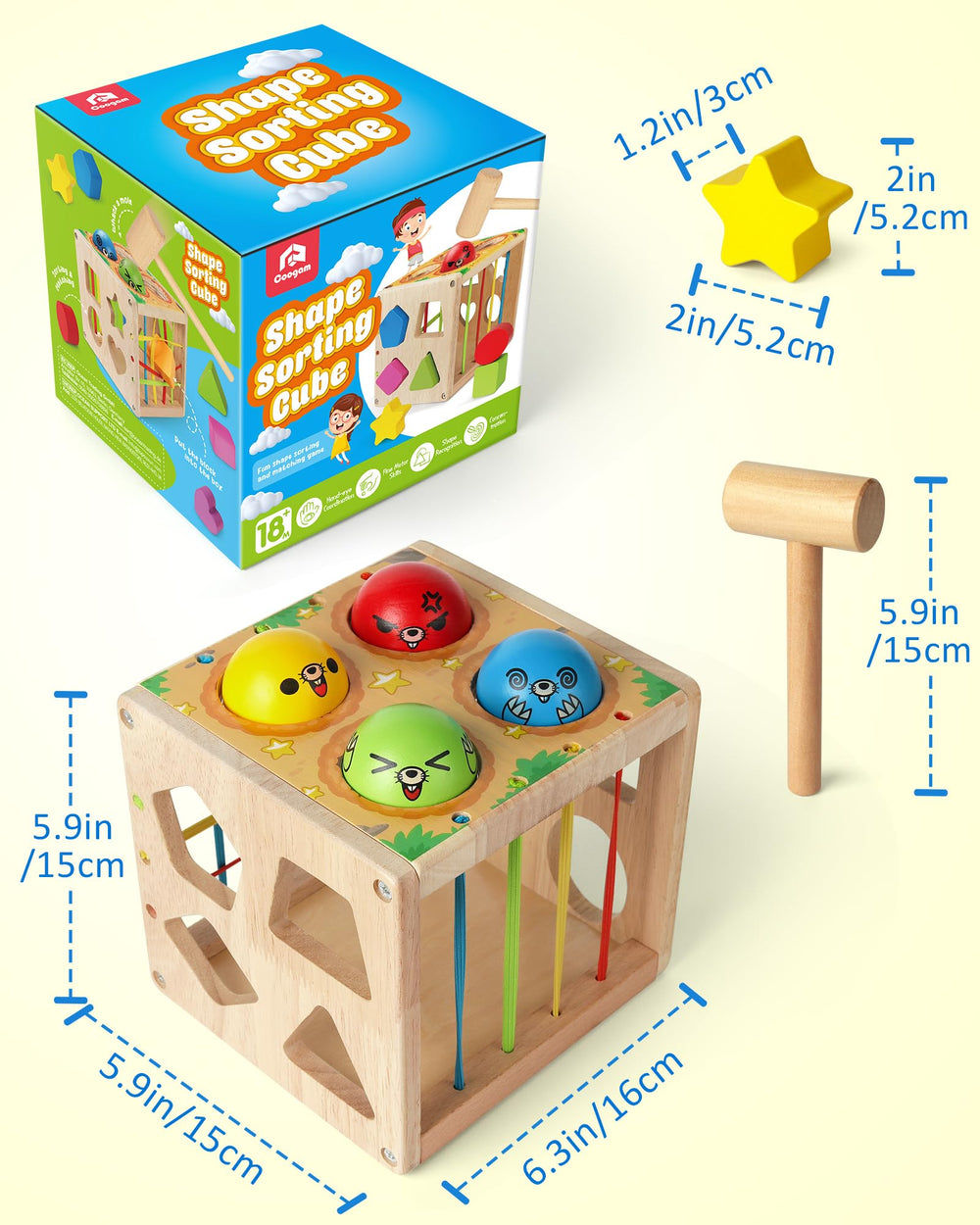 Coogam toddler-friendly toy supports early shape and color learning.