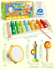 Coogam triangle wood chime enhances timing and cause-effect play.