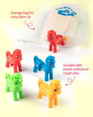 Coogam unicorns used in classroom activities for alphabet play